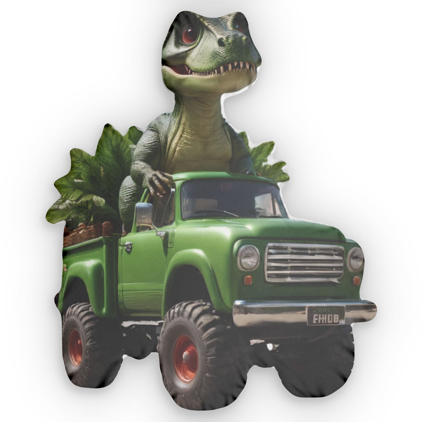 Dino Truck Pillow