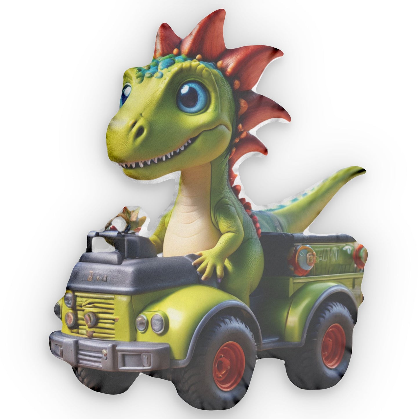 Dino Truck Pillow